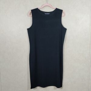 03151 Ming Wang black acrylic knit sleeveless dress L